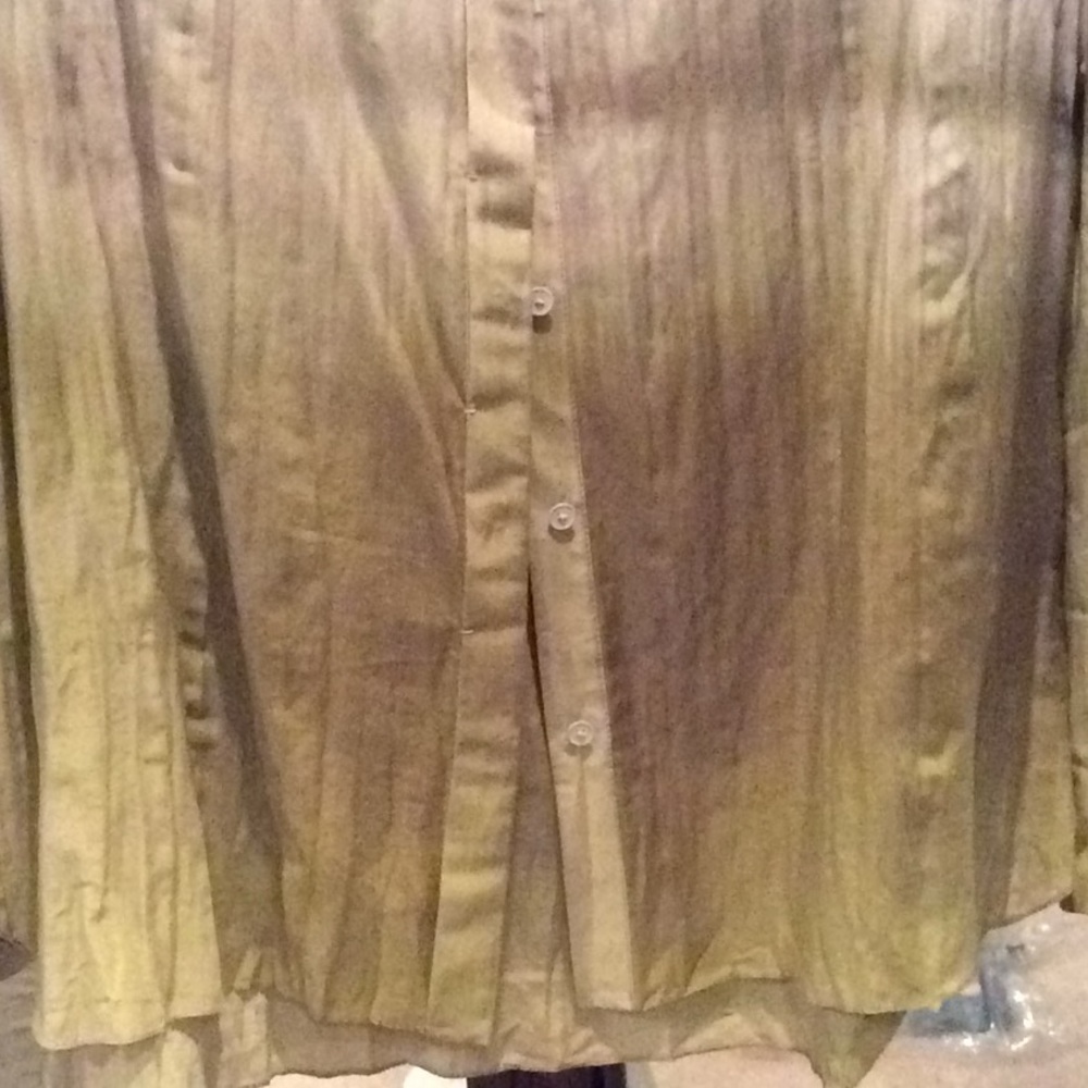 Elie Tahari Tie Dye gray green light weigh blouse, top Button Down Long Sleeve - Picture 8 of 11
